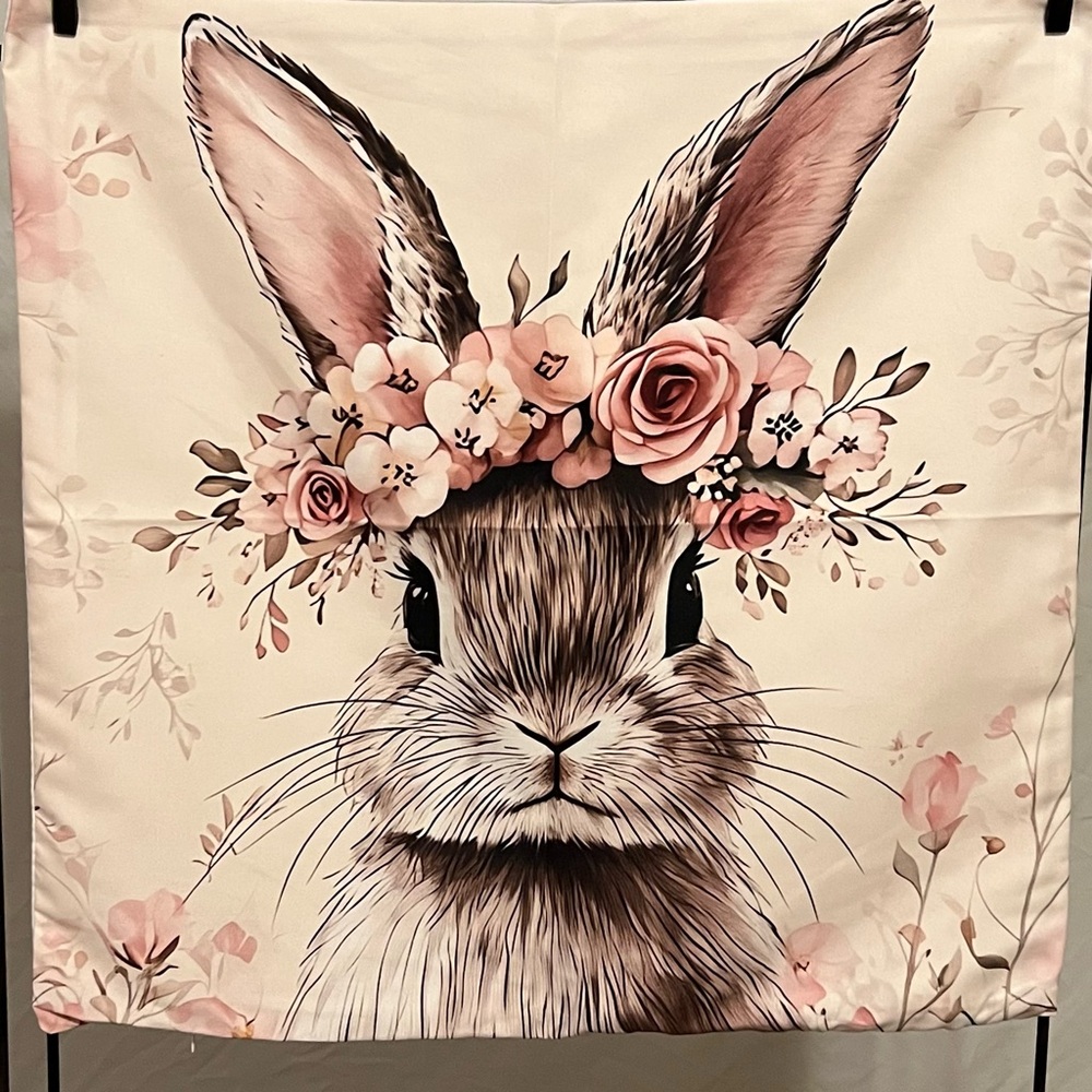 Bunny pillow cover.